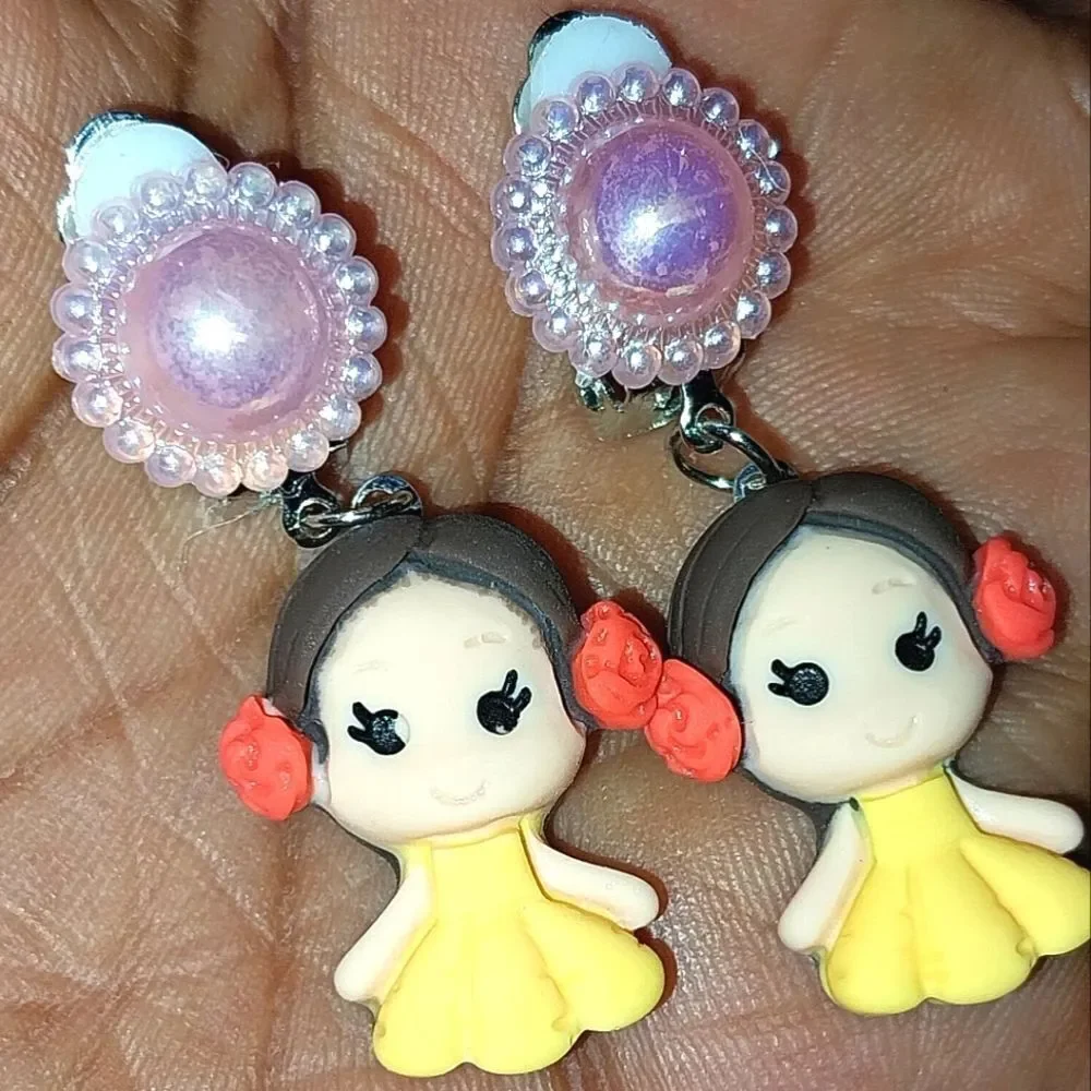 Beautiful fashion clip-on kids earrings